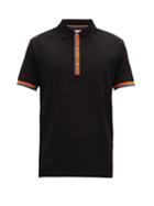 Matchesfashion.com Paul Smith - Artist-stripe Cotton-piqu Polo Shirt - Mens - Black