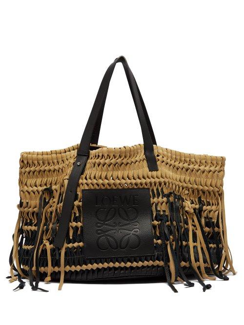 Matchesfashion.com Loewe - Anagram Woven Leather Tote - Womens - Black Multi