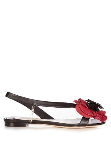 Olgana Paris Poppy Floral-detail Leather Sandals