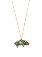 Matchesfashion.com Bibi Van Der Velden - Rhino Diamond, Tsavorite & 18kt Gold Necklace - Womens - Green