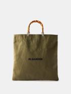 Jil Sander - Bamboo-handle Cotton-blend Canvas Tote Bag - Mens - Khaki