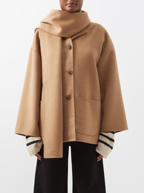 Toteme - Scarf-neck Delaine Jacket - Womens - Camel