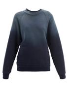 Matchesfashion.com Les Tien - Ombre-dyed Cotton-jersey Sweatshirt - Womens - Navy