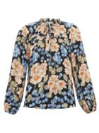 Matchesfashion.com Rebecca Taylor - Blush Rose Print Silk Blend Blouse - Womens - Pink Multi