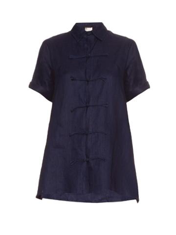 Yohji Yamamoto Regulation Short-sleeved Linen Top