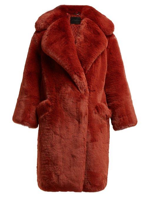 Matchesfashion.com Givenchy - Faux Fur Coat - Womens - Burgundy