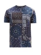 Matchesfashion.com Etro - Paisley Patchwork-print Cotton-jersey T-shirt - Mens - Navy Multi