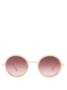 Matchesfashion.com Garrett Leight - Playa 48 Round Frame Sunglasses - Womens - Pink