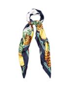 Dolce & Gabbana Stripe And Pineapple-print Silk Scarf
