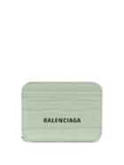 Balenciaga - Cash Croc-embossed Leather Cardholder - Womens - Light Green