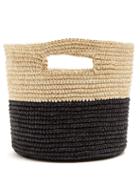 Matchesfashion.com Sensi Studio - Bi Colour Toquilla Straw Basket Bag - Womens - Black Cream