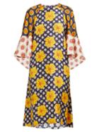 Matchesfashion.com Biyan - Athea Hibiscus Print Silk Dress - Womens - Yellow Multi
