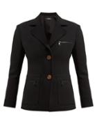 Matchesfashion.com Kwaidan Editions - Single Breasted Wool Blend Crepe Blazer - Womens - Black
