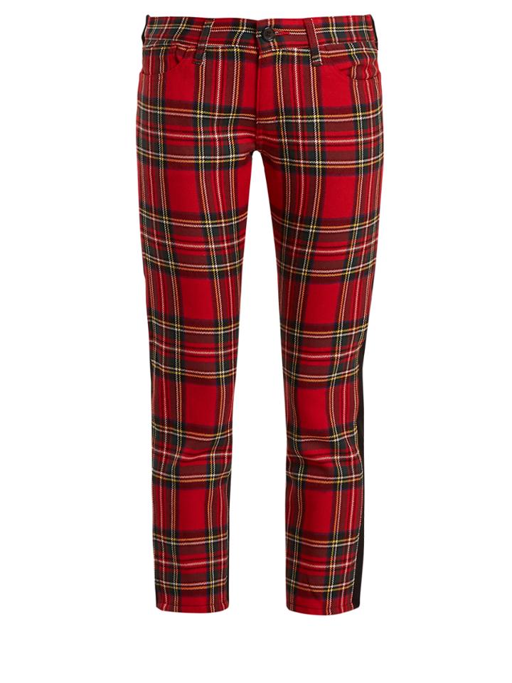 Junya Watanabe Tartan-checked Slim-leg Wool Trousers