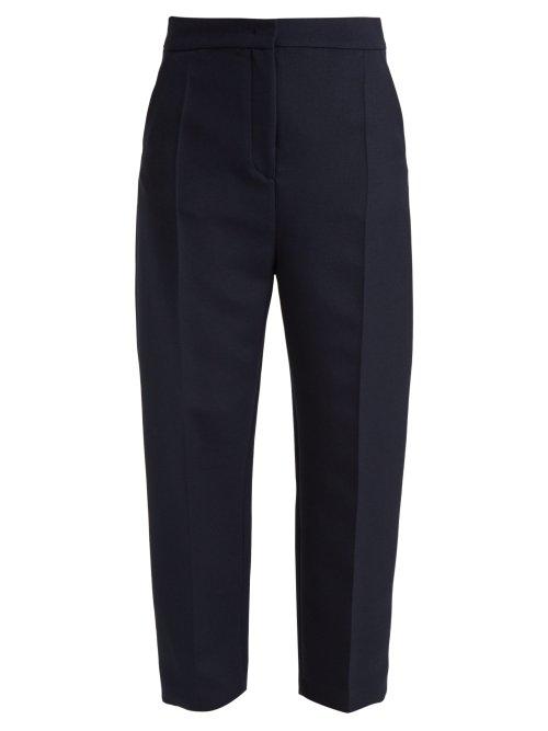 Matchesfashion.com Joseph - Haim Wool Blend Twill Trousers - Womens - Navy
