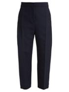Matchesfashion.com Joseph - Haim Wool Blend Twill Trousers - Womens - Navy