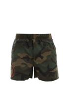 Matchesfashion.com Valentino - V Logo Camouflage Print Swim Shorts - Mens - Khaki