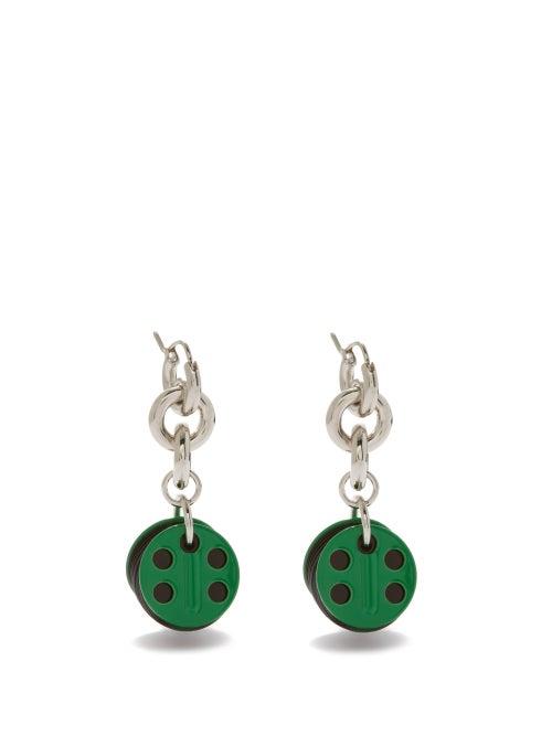 Paco Rabanne - Pacotille Chain Drop Earrings - Womens - Green Multi
