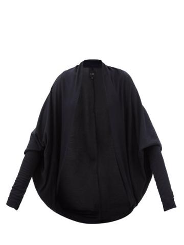 Le Ore - Cortona Draped Terry Cardigan - Womens - Black