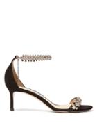 Matchesfashion.com Jimmy Choo - Shiloh 60 Crystal Bracelet Suede Sandals - Womens - Black