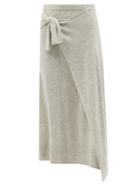 Altuzarra - Alastor Knotted Cashmere Skirt - Womens - Light Grey