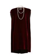 Mm6 Maison Margiela Faux Pearl-embellished Tie-waist Velvet Dress