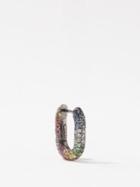 Selim Mouzannar - Link Tsavorite, Sapphire & Silver Single Earring - Womens - Silver Multi