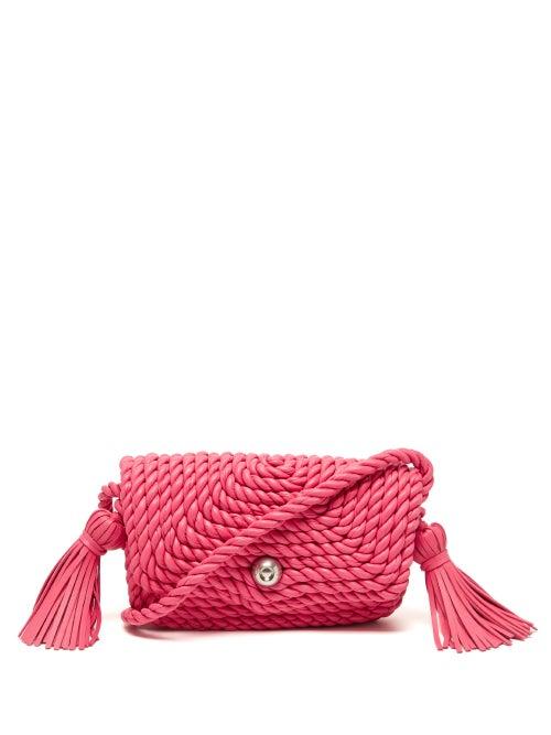Bottega Veneta - Classic Braided-leather Shoulder Bag - Womens - Pink
