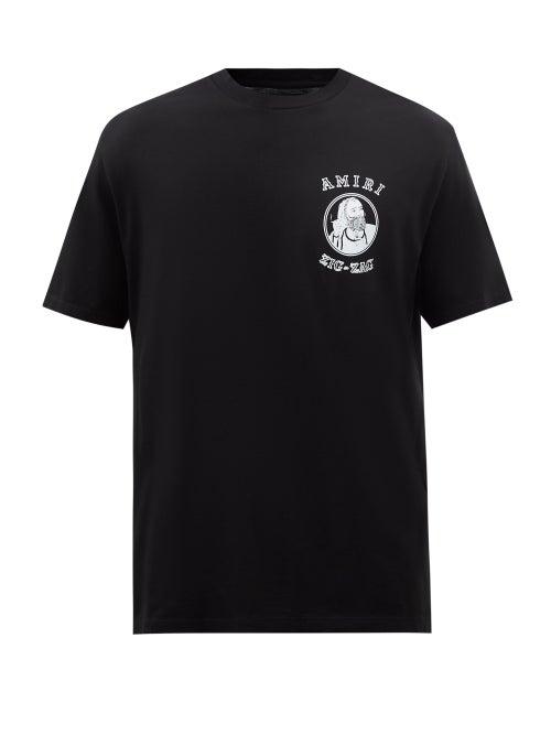 Amiri - X Zig-zag Logo-print Cotton-jersey T-shirt - Mens - Black
