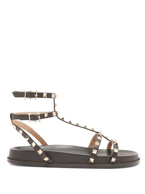 Matchesfashion.com Valentino - Submerge Rockstud Leather Sandals - Womens - Black