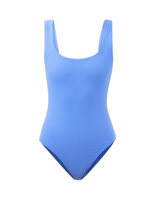 Cossie + Co - Poppy Scoop-neck Swimsuit - Womens - Cobalt Blue