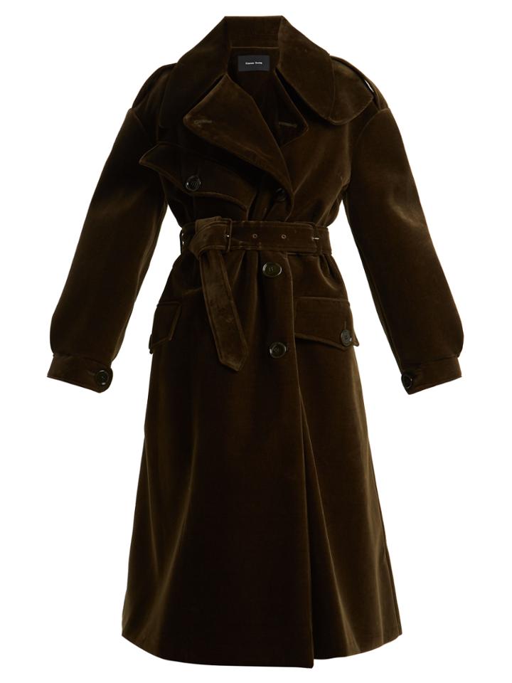Simone Rocha Double-breasted Cotton-blend Velvet Coat