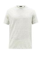 Zegna - Speckled-linen T-shirt - Mens - Blue