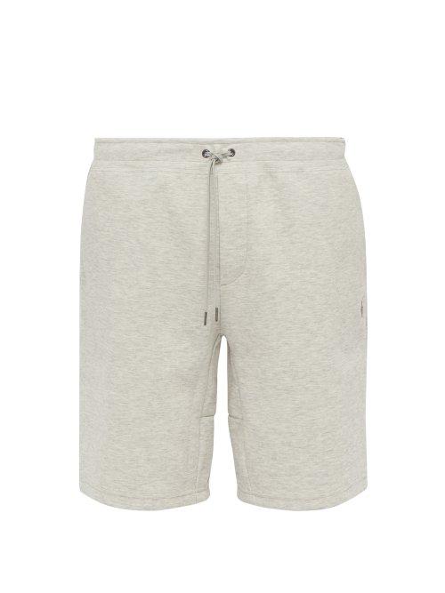 Matchesfashion.com Polo Ralph Lauren - Logo Embroidered Fleece Jersey Shorts - Mens - Grey