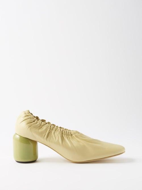 Jil Sander - Nikki Gathered Leather Pumps - Womens - Beige