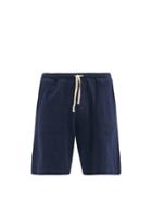 Matchesfashion.com Oliver Spencer - Weston Striped Organic-cotton Jersey Shorts - Mens - Navy