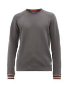 Mens Basics Paul Smith - Artist-stripe Logo-patch Jersey T-shirt - Mens - Grey