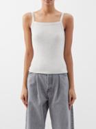 Flore Flore - May Square-neck Organic-cotton Tank Top - Womens - Grey