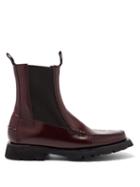 Matchesfashion.com Hereu - Alda Sport Leather Boots - Womens - Burgundy