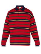 Matchesfashion.com Gucci - Bee Embroidered Striped Cotton Polo Shirt - Mens - Red Multi