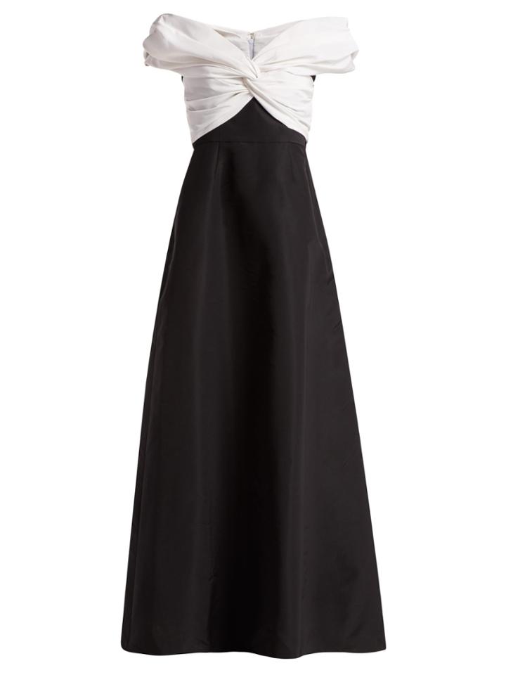 Carolina Herrera Off-the-shoulder Gathered Silk-faille Gown