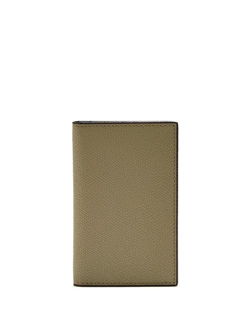 Matchesfashion.com Valextra - Bi Fold Leather Cardholder - Mens - Khaki