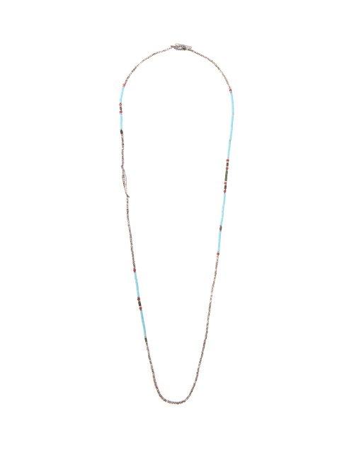 Matchesfashion.com M Cohen - Beaded Sterling Silver And Jade Necklace - Mens - Black Multi