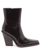 Paris Texas - Rodeo Point-toe Leather Ankle Boots - Womens - Black