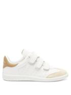 Ladies Shoes Isabel Marant - Beth Velcro-strap Leather And Suede Trainers - Womens - White Multi