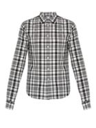 Matchesfashion.com Alexander Mcqueen - Checked Silk Blend Shirt - Mens - Black White