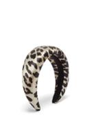 Matchesfashion.com Ganni - Leopard-print Padded Satin Headband - Womens - Leopard
