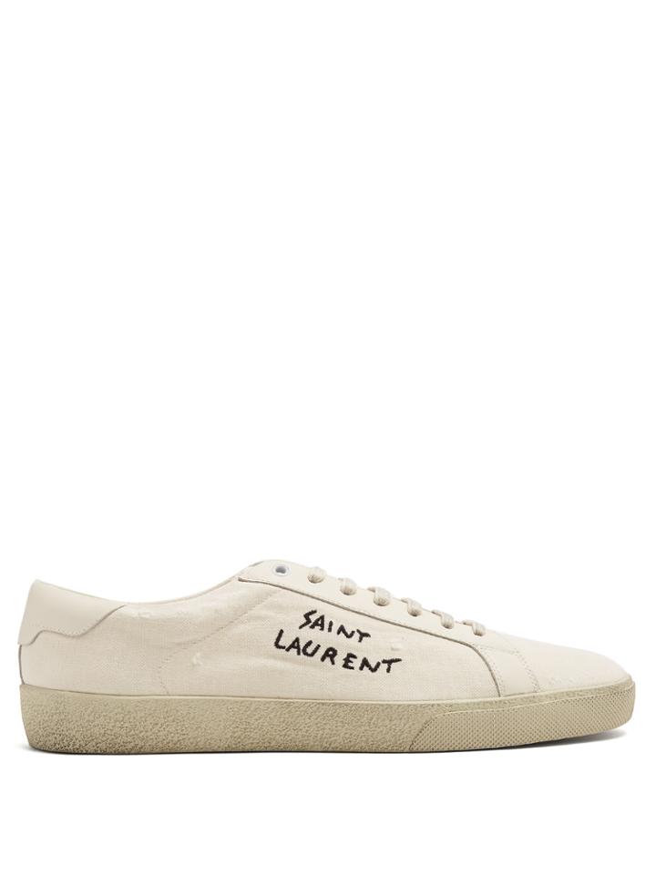 Saint Laurent Court Classic Low-top Canvas Trainers