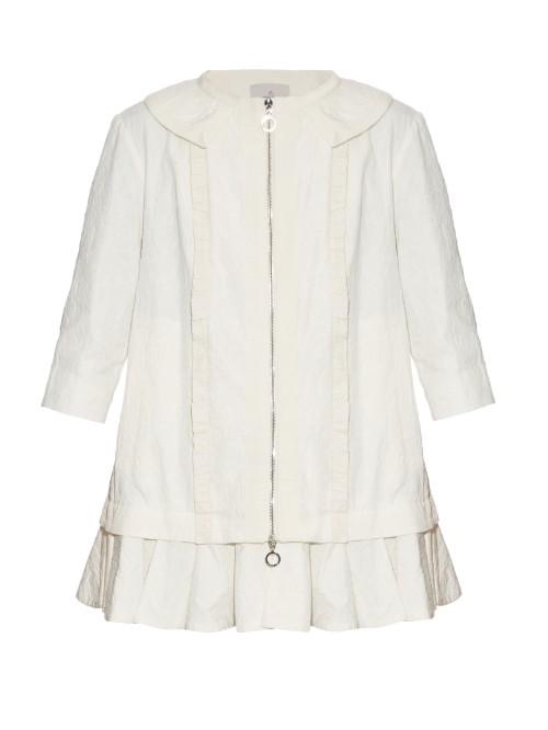 Moncler Elea Floral-brocade Tiered Coat