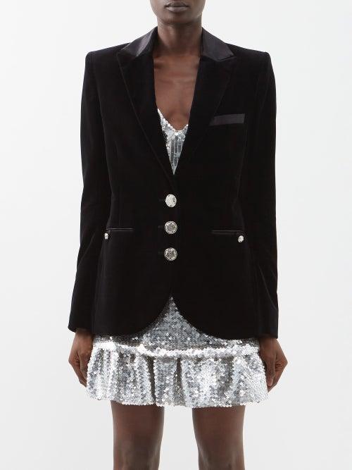 Paco Rabanne - Cotton-velvet Jacket - Womens - Black
